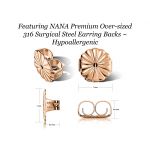 NANA Jewels Sterling Silver Princess Cut Swarovski Zirconia Halo Earrings with a solid 14k Gold Post