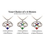 NANA Jewels Infinity Love Mother &amp; Child Necklace w/ 1-5 Simulated Birthstones in Silver, 10K, or 14K Gold