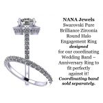 NANA Jewels Round Cut Halo Style Engagement Ring made with 8mm Pure Brilliance Zirconia Center