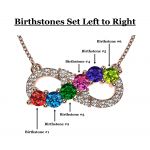 NANA Jewels Infinity Mothers Birthstone Necklaces for Women w/ 1 to 6 Stones in Sterling Silver, 10K, or 14K Gold