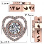 NANA Jewels Sterling Silver &amp; CZ Heart &amp; Circle Dancing Diamond Pendant with a 22&quot; Adjustable Box Chain