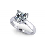 NANA Jewels Sterling Silver Asscher Cut Lucita Solitaire Engagement Ring Pure Brilliance Swarovski Zirconia