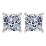 CVD Lab Grown Princess Diamond Studs Earrings(G-H Color VS-SI)14K Solid Gold sturdy mounting Free Returns