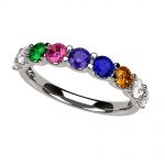 NANA Jewels U&#039;r Family Ring 1 to 9  Birthstones in Sterling Silver, Solid 10k or 14k Gold