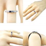 NANA Straight Bar w/Sides Couples 2 Stone Ring w/Simulated Birthstones Silver, 10K or 14K Gold