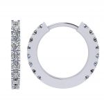 Sterling Silver &amp; Signity Zirconia Round Hoop Earrings, Baby, Teen, Women, Men