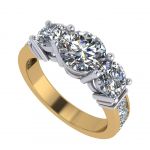 3 Stone Past, Present, &amp; Future Ring w/ 2.50ctw Pure Brilliance Zirconia in 10K or 14K Gold