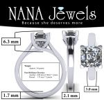 NANA Jewels 1.50 to 3.00ct Asscher Cut simulated Diamond Engagement Ring 10K-14K-Sterling Silver Lucita