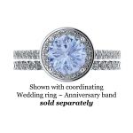 2.00ct Simulated Aquamarine Halo Engagement Ring in Pure Brilliance Zirconia &amp; Solid 925 Sterling Silver
