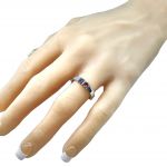 NANA Straight Bar Couples 2 Stone Ring w/Simulated Birthstones in Silver, 10K or 14K Gold