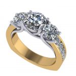 3 Stone Past, Present, &amp; Future Ring w/ 2.50ctw Pure Brilliance Zirconia in 10K or 14K Gold