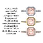 2.00ct Simulated Morganite Round Halo Engagement Ring w/ Pure Brilliance Zirconia in Sterling Silver