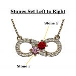 NANA Infinity Couples 2 Stones Pendant w/His and Hers Pure Brilliance Simulated Birthstones &amp; 18&quot; Adj. Chain