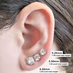 14K Solid Gold Post &amp; Sterling Silver 4 Prong Pure Brilliance Zirconia CZ Stud Earrings 1.00ctw - 8.00ctw