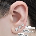 14K Solid Gold Post &amp; Sterling Silver 4 Prong Pure Brilliance Zirconia CZ Stud Earrings 1.00ctw - 8.00ctw