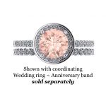 2.00ct Simulated Morganite Round Halo Engagement Ring w/ Pure Brilliance Zirconia in Sterling Silver