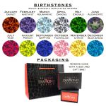 Central Diamond Center Rope Mothers Birthstone Ring with 1 to 10 Simulated Birthstones in Sterling Silver, 10k or 14k Gold