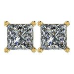 CVD Lab Grown Princess Diamond Studs Earrings(G-H Color VS-SI)14K Solid Gold sturdy mounting Free Returns