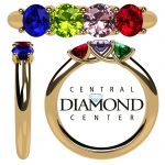 NANA Jewels Lucita Mother&#039;s Ring with 1 to 6 Birthstones in Sterling Silver, 10k or 14k white, Yellow or Rose Gold