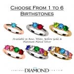 NANA Jewels Lucita Mother&#039;s Ring with 1 to 6 Birthstones in Sterling Silver, 10k or 14k white, Yellow or Rose Gold