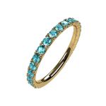 NANA Sterling Silver Stackable Birthstone Ring Band w/ All Rounds Simulated Birthstones, Gold Plated