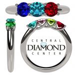 NANA Jewels Lucita Mother&#039;s Ring with 1 to 6 Birthstones in Sterling Silver, 10k or 14k white, Yellow or Rose Gold