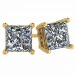 CVD Lab Grown Princess Diamond Studs Earrings(G-H Color VS-SI)14K Solid Gold sturdy mounting Free Returns