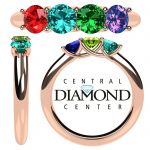 NANA Jewels Lucita Mother&#039;s Ring with 1 to 6 Birthstones in Sterling Silver, 10k or 14k white, Yellow or Rose Gold