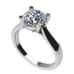NANA Jewels NANA Sterling Silver Round Brilliant Cut Lucita Solitaire Engagement Wedding Ring Made with Pure Brilliance Zirconia