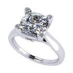 NANA Jewels Cushion Cut Simulated Diamond Solitaire Engagement ring Lucita style 1.5 to 3.0 carat Pure Brilliance Zirconia