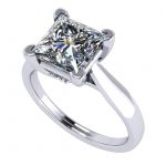 1.50-3.00ct Princess Solitaire Engagement Ring Lucita Wedding Ring Pure Brilliance Zirconia Sterling Silver