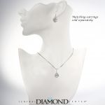 Square Halo Dancing Stone Necklace w/Pure Brilliance Zirconia in Gold Plated Sterling Silver