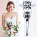 NANA Jewels 1.50 to 3.00ct Asscher Cut simulated Diamond Engagement Ring 10K-14K-Sterling Silver Lucita