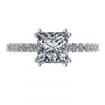 Princess Cut Solitaire CZ Engagement Ring made in 14K Solid Gold w/Pure Brilliance Zirconia 1.50ct-3.00ct