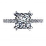 Princess Cut Solitaire CZ Engagement Ring made in 14K Solid Gold w/Pure Brilliance Zirconia 1.50ct-3.00ct