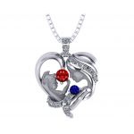 Sterling Silver &quot;Mom &amp; Me&quot; Birthstones Pendant Necklace