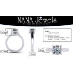 NANA Jewels Cushion Cut Simulated Diamond Solitaire Engagement ring Lucita style 1.5 to 3.0 carat Pure Brilliance Zirconia
