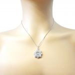 NANA Forever Love Dancing Stone Flower Pendant Necklace, Sterling Silver &amp; Pure Brilliance Zirconia