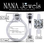 NANA Jewels 1.50 to 3.00ct Asscher Cut simulated Diamond Engagement Ring 10K-14K-Sterling Silver Lucita