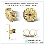 NANA Jewels 14K Solid Gold Posts &amp; Sterling Silver Asscher Cut CZ Stud Earrings 0.75-4.00ctw Zirconia Hypoallergenic