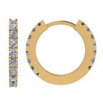 Sterling Silver &amp; Signity Zirconia Round Hoop Earrings, Baby, Teen, Women, Men