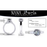 NANA Jewels NANA Sterling Silver Round Brilliant Cut Lucita Solitaire Engagement Wedding Ring Made with Pure Brilliance Zirconia