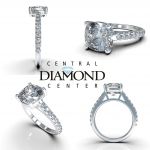 Central Diamond Center VOUS Solitaire Engagement Rings w/Sides Series in Solid Sterling Silver with Pure Brilliance Zirconia