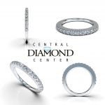 Central Diamond Center VOUS Solitaire Engagement Rings w/Sides Series in Solid Sterling Silver with Pure Brilliance Zirconia
