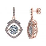 NANA Jewels Sterling Silver &amp; CZ Square Cushion shape &quot;Dancing Diamond&quot; Earrings