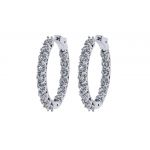 Zsa Zsa Oval Hoop Earrings Simulated Diamond-Silver Hoop Earrings Pure Brilliance Zirconia white-yellow &amp; rose
