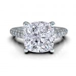 Central Diamond Center VOUS Solitaire Engagement Rings w/Sides Series in Solid Sterling Silver with Pure Brilliance Zirconia