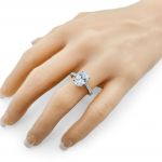 Central Diamond Center VOUS Solitaire Engagement Rings w/Sides Series in Solid Sterling Silver with Pure Brilliance Zirconia