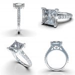 Central Diamond Center VOUS Solitaire Engagement Rings w/Sides Series in Solid Sterling Silver with Pure Brilliance Zirconia
