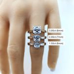 NANA Jewels Cushion Cut Simulated Diamond Solitaire Engagement ring Lucita style 1.5 to 3.0 carat Pure Brilliance Zirconia
